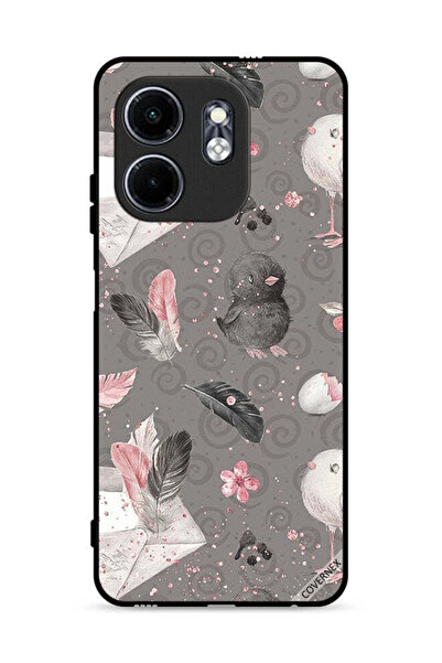 Covernex غطاء حماية لهاتف إنفينيكس سمارت 9 4G بنقشة ريش وفراخ