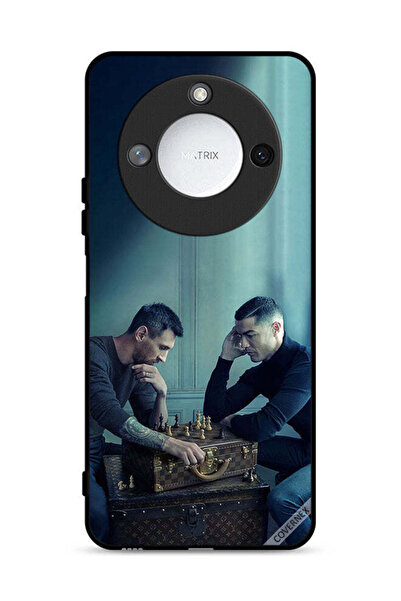 Covernex غطاء حماية لهاتف Honor X60 5G ميسي ضد رونالدو يلعبان الشطرنج