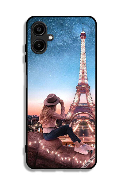 Covernex غطاء حماية لهاتف سامسونج جالاكسي M06 5G بتصميم فتاة القبعة وبرج إيفل
