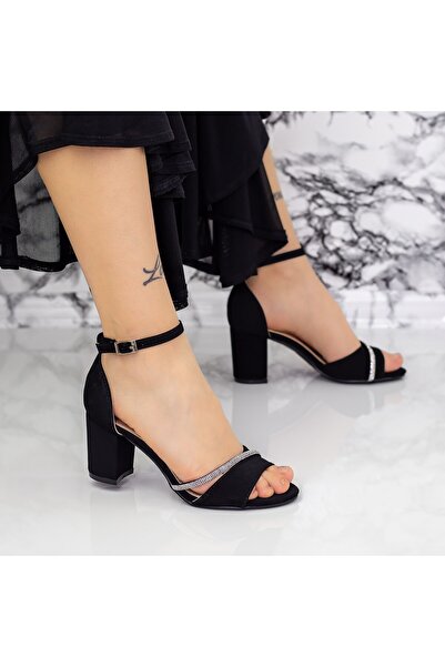 mei Γυναικεία Σανδάλια με Χοντρά Τακούνια 2RG23 Μαύρα