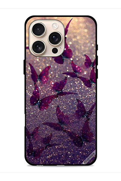 Covernex غطاء حماية لهاتف Apple iPhone 16 Pro بنقشة فراشات لامعة
