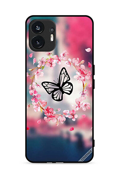 Covernex غطاء حماية لهاتف Nothing Phone (2) 5G مع حلقة على شكل فراشة وزهرة