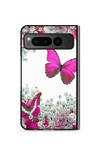Covernex غطاء حماية لهاتف جوجل بيكسل فولد 5G برسومات فراشات جميلة وورود صغيرة