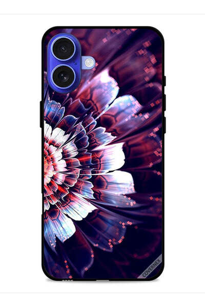 Covernex غطاء حماية لجهاز Apple iPhone 16 مع زهرة كبيرة عاكسة على الجانب الأيسر