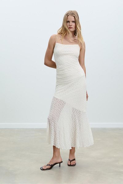 Stradivarius Strappy lace maxi dress