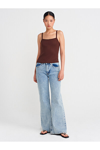 Dilvin 21044 Bow Detailed Openwork Ball-Light Brown