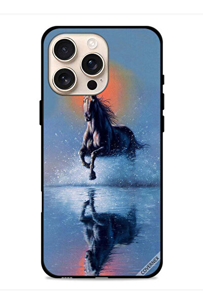 Covernex غطاء حماية لجهاز آيفون 16 برو ماكس من آبل، رسم حصان يركض في الماء