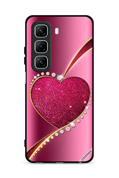 Covernex غطاء حماية لهاتف Infinix Hot 50 5G بتصميم قلب لامع من الألماس