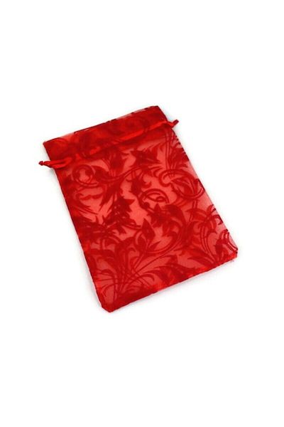 BLA BLA FOAM Set 25 organza pouches, rectangular, 12x9cm, red