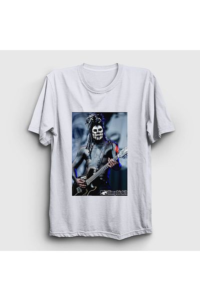 Presmono Unisex Λευκή T-Shirt Wes Borland, Κιθαρίστας Limp Bizkit 556308tt