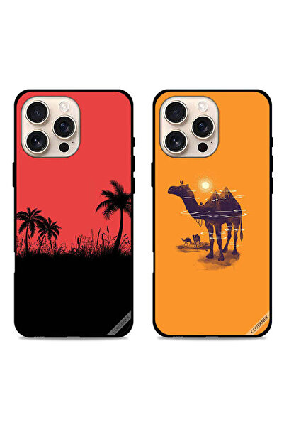 Covernex حافظتان واقيتان لهاتف Apple iPhone 16 Pro برسومات شجرة التمر والجمال