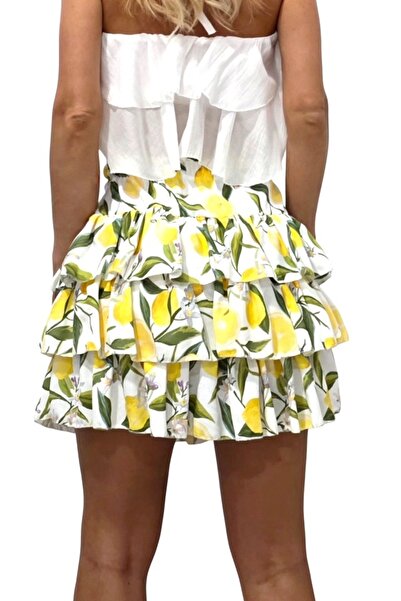 FashionForYou VareLa culotte skirt, with layered ruffles and fixed belt, Lamai