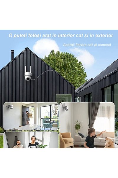 WowStep Surveillance Camera, 3MP, 360° Angle, 2K, Indoor/Outdoor, Infrared, 32 GB Card, White