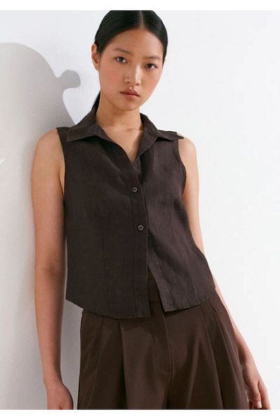 Dilvin 50511 Dil Linen Sleeveless Shirt