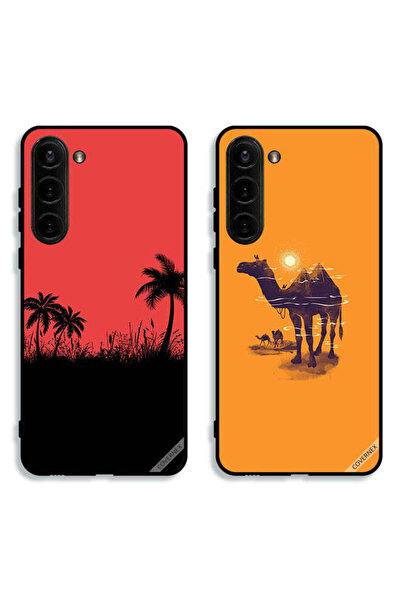 Covernex حافظتان لهاتف سامسونج جالاكسي S23 5G، أغطية حماية بتصميم شجرة تمر وفن الجمال