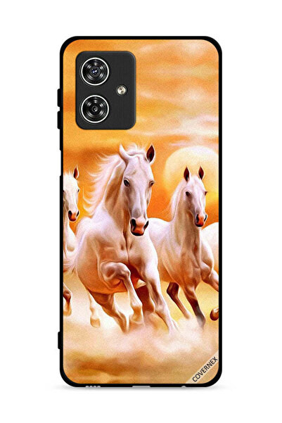Covernex غطاء حماية لهاتف موتورولا موتو جي 54 5G بطبعة خيول تركض