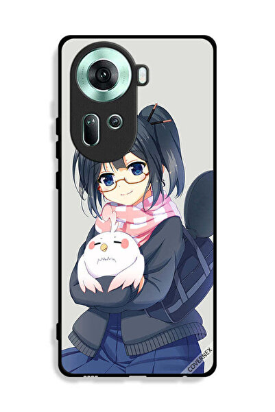 Covernex غطاء حماية لهاتف Oppo Reno11 5G، رسم فتاة تحمل حيوانًا أليفًا