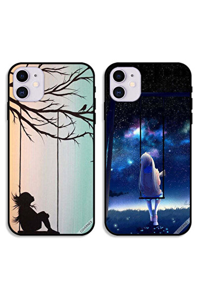 Covernex حافظتان واقيتان لهاتف Apple iPhone 12، رسم فني لفتاة صغيرة حزينة