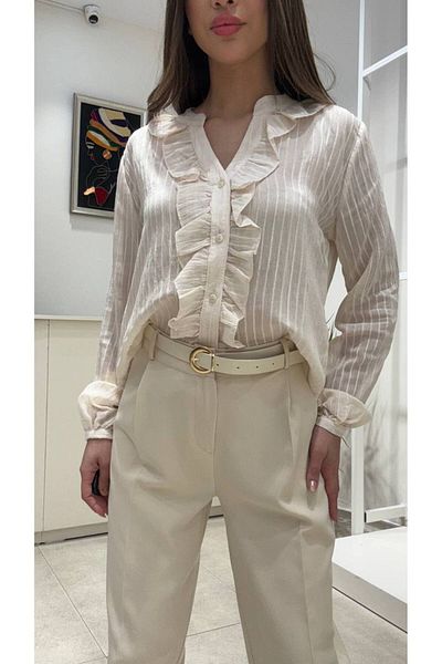 Şamdan Straight Fabric Belted Trousers