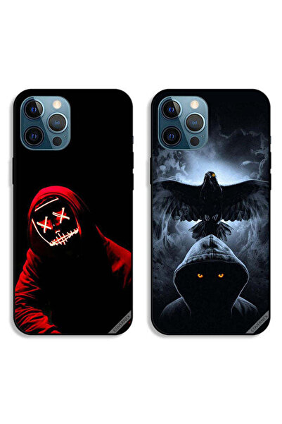 Covernex حافظتان لهاتف Apple iPhone 12 Pro، غطاءان واقيان بقناع الهالوين والنسر