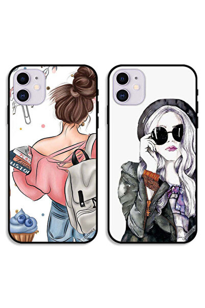 Covernex حافظتان واقيتان لهاتف Apple iPhone 11، بتصميم فتاة أنيقة وكتب في فن ...