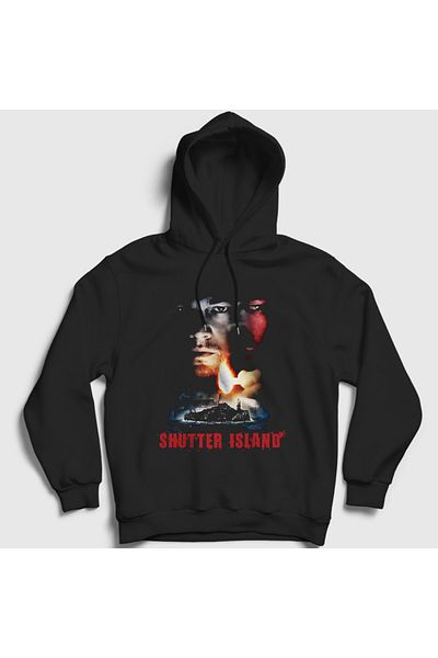 Presmono Unisex Μαύρο Leonardo Dicaprio Shutter Island Φούτερ με Κουκούλα 554038tt
