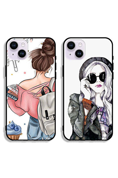 Covernex حافظتان واقيتان لهاتف Apple iPhone 14 Plus بتصميم فتاة أنيقة وكتب في...