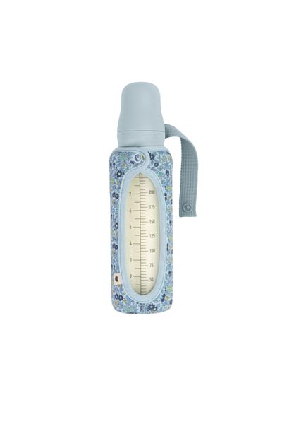 Bibs x LIBERTY - 225 ml Glass Bottle Cover, Chamomile Lawn Baby Blue