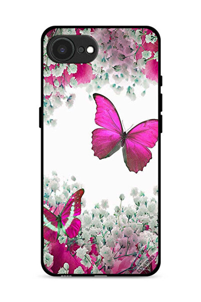 Covernex غطاء حماية لهاتف Apple iPhone 16e برسومات فراشات جميلة وورود صغيرة