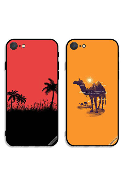 Covernex حافظتان واقيتان لهاتف آيفون 7 من آبل، بتصميم شجرة تمر وفن الجمال