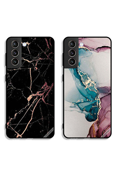 Covernex حافظتان لهاتف سامسونج جالاكسي S21 5G بأغطية واقية بنقوش رخامية متشققة