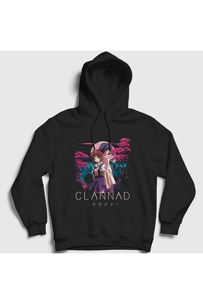 Presmono Unisex Μαύρο Tomoya Nagisa Anime Clannad Φούτερ με κουκούλα 556207tt
