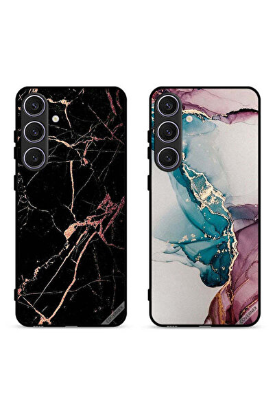 Covernex حافظتان لهاتف سامسونج جالاكسي S24 5G بأغطية واقية بنقوش رخامية متشققة