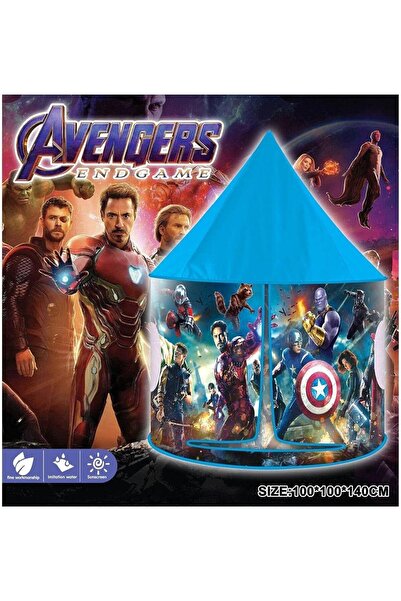 rexa خيمة لعب للأطفال بتصميم أفينجرز إند جيم | بيت لعب منبثق بتصميم هرمي أزرق للأبطال الخارقين