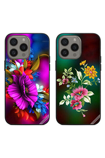 Covernex حافظتان واقيتان لهاتف Apple iPhone 15 Pro برسومات زهور عالية الدقة