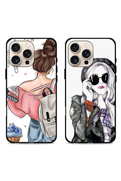 Covernex حافظتان واقيتان لهاتف Apple iPhone 16 Pro، بتصميم فتاة أنيقة وكتب في...
