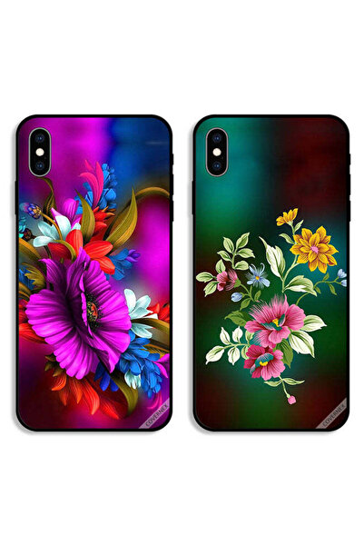 Covernex حافظتان واقيتان لهاتف Apple iPhone XS برسومات زهور عالية الدقة