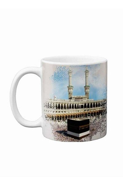 Story of candle Ceramic Mug with 'I Love You Mecca' Design in White