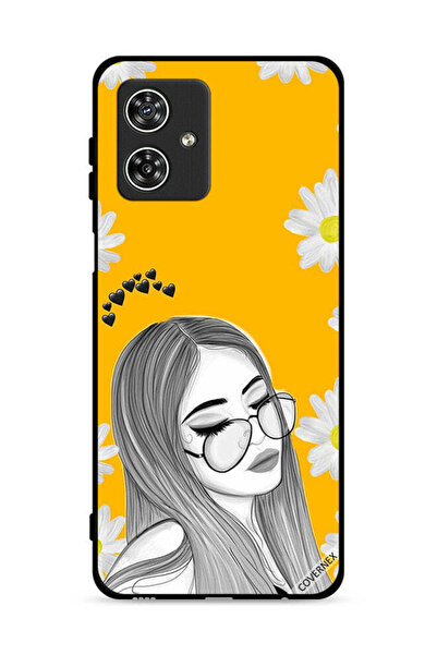 Covernex غطاء حماية لهاتف موتورولا موتو جي 54 5G بنقشة نظارات وفن فتاة