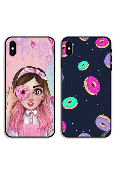 Covernex حافظتان واقيتان لهاتف Apple iPhone X، بتصميم Donuts وDonut Lover Gir...
