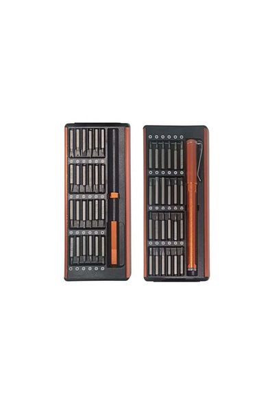 divendi-ro Precision screwdriver set 49 in 1, universal, for small electronics, black-orange