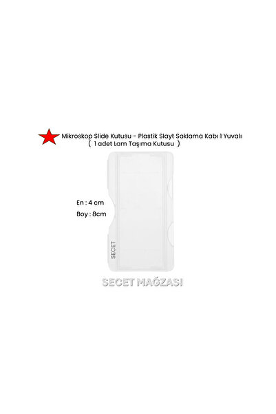 LAB Mikroskop Slide Kutusu, 1 Yuvalı Plastik Lam Taşıma Kutusu, EnxBoy : 4x8cm