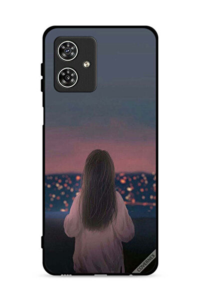 Covernex غطاء حماية لهاتف موتورولا موتو جي 54 5G بنقشة فتاة واقفة