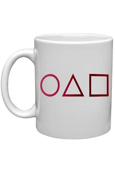 Story of candle Ceramic Mug with 'Squid Game' Logo Design - White