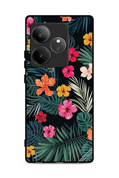 Covernex غطاء حماية لهاتف Realme GT 6T 5G بنقشة زهور متعددة الألوان وريش أخضر...