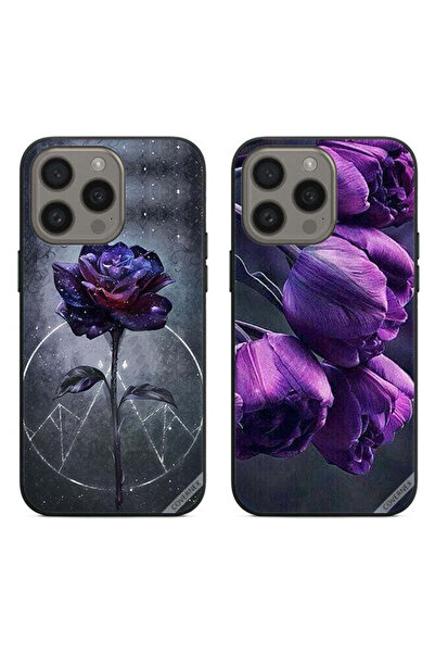 Covernex حافظتان واقيتان لهاتف Apple iPhone 15 Pro، زهور داكنة