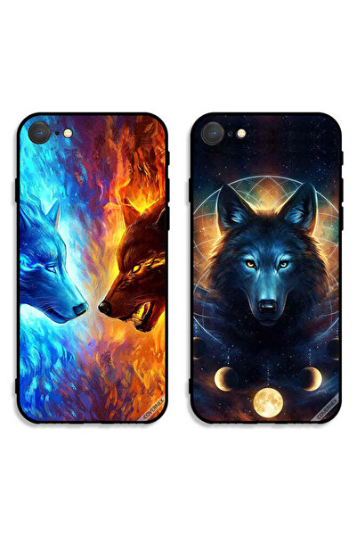 Covernex حافظتان واقيتان لهاتف Apple iPhone SE (2020) من الذئب والفضاء