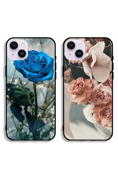 Covernex حافظتان لهاتف Apple iPhone 14 Plus بأغطية واقية وردية مسائية وزهور خ...