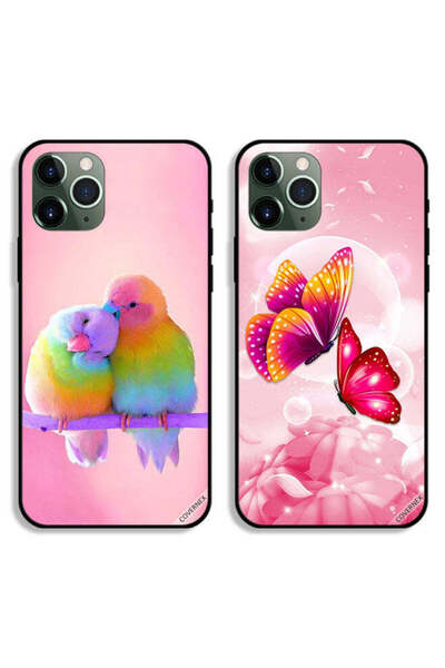 Covernex Two Cases For Apple iPhone 11 Pro Max Protective Covers Cute Birds and Cute Butterflies