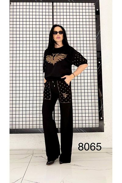 RAPAPA Women's New Season Tracksuit Set Bottom Top Set 8065 Black